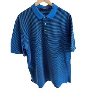 Polo Ralph Lauren Shirt Mens XL Blue/black Striped Pony Management Short Sleeve